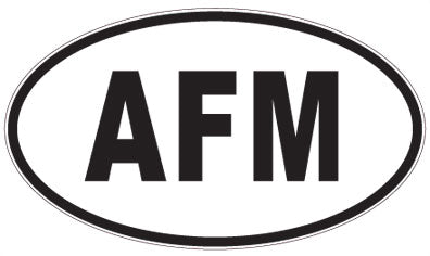 AFM - 3 Letter Initials Oval Sticker