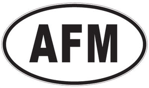 AFM - 3 Letter Initials Oval Sticker