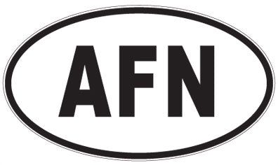 AFN - 3 Letter Initials Oval Sticker
