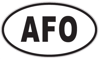 AFO - 3 Letter Initials Oval Sticker