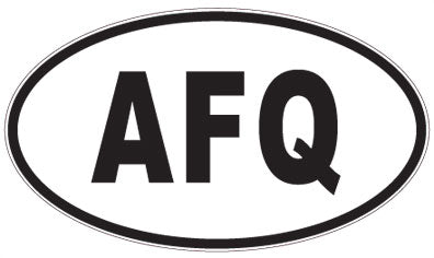 AFQ - 3 Letter Initials Oval Magnet