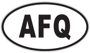 AFQ - 3 Letter Initials Oval Sticker