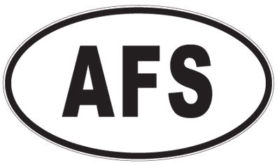 AFS - 3 Letter Initials Oval Sticker