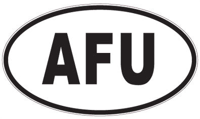AFU - 3 Letter Initials Oval Sticker