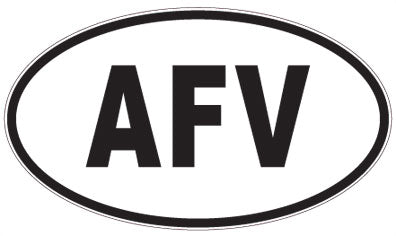 AFV - 3 Letter Initials Oval Sticker