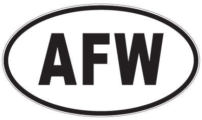 AFW - 3 Letter Initials Oval Sticker
