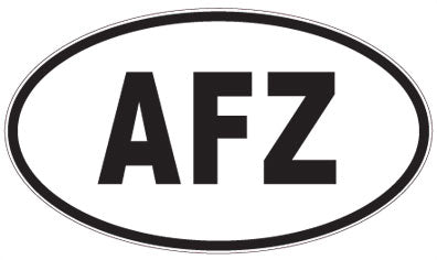 AFZ - 3 Letter Initials Oval Sticker