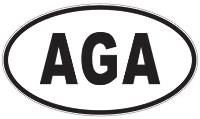 AGA - 3 Letter Initials Oval Sticker