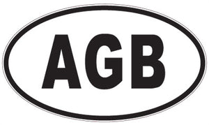 AGB - 3 Letter Initials Oval Sticker