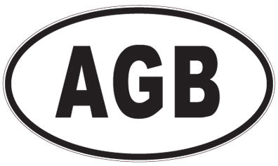 AGB - 3 Letter Initials Oval Magnet