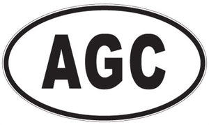 AGC - 3 Letter Initials Oval Sticker