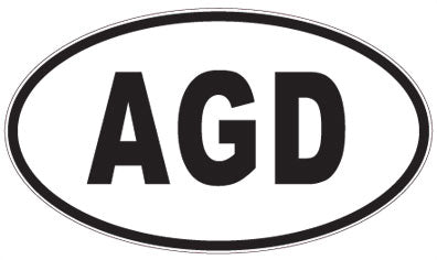 AGD - 3 Letter Initials Oval Magnet