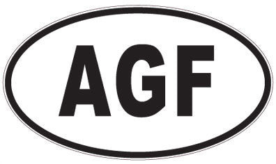 AGF - 3 Letter Initials Oval Sticker