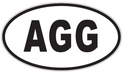 AGG - 3 Letter Initials Oval Magnet