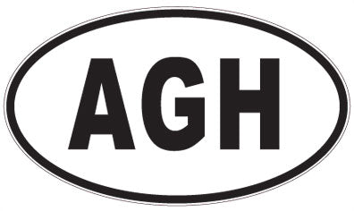AGH - 3 Letter Initials Oval Sticker