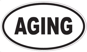 AGING - Oval Sticker – Standard Decal