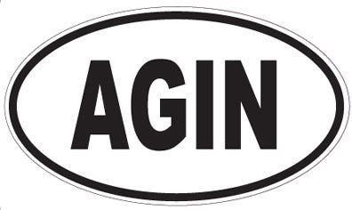AGIN - Oval Sticker