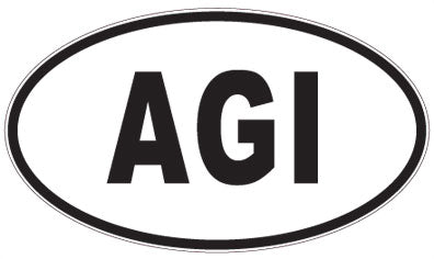 AGI - 3 Letter Initials Oval Sticker