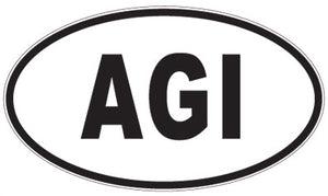 AGI - 3 Letter Initials Oval Sticker