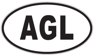 AGL - 3 Letter Initials Oval Sticker