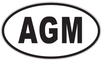 AGM - 3 Letter Initials Oval Sticker
