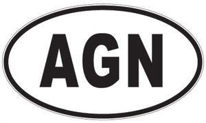 AGN - 3 Letter Initials Oval Sticker