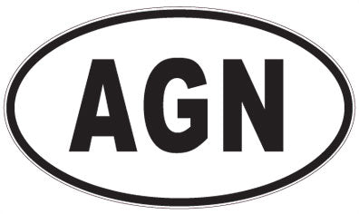 AGN - 3 Letter Initials Oval Magnet