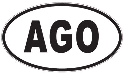 AGO - 3 Letter Initials Oval Magnet