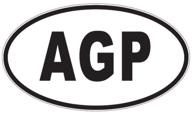 AGP - 3 Letter Initials Oval Sticker