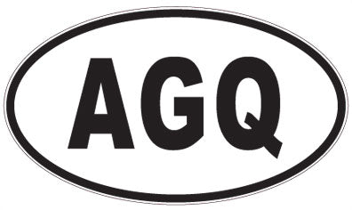 AGQ - 3 Letter Initials Oval Magnet