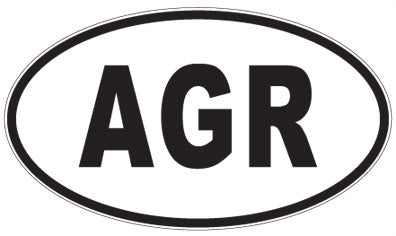 AGR - 3 Letter Initials Oval Sticker