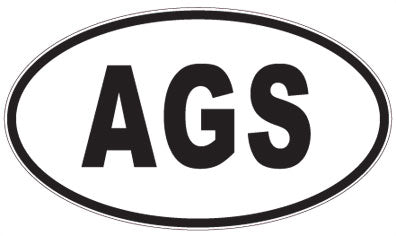 AGS - 3 Letter Initials Oval Sticker