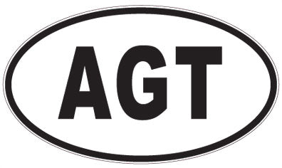 AGT - 3 Letter Initials Oval Sticker