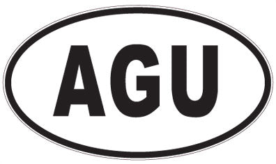 AGU - 3 Letter Initials Oval Sticker