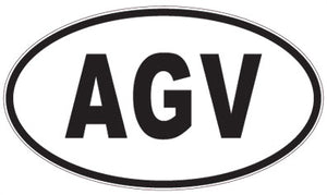 AGV - 3 Letter Initials Oval Sticker