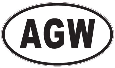 AGW - 3 Letter Initials Oval Sticker