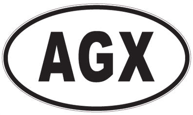 AGX - 3 Letter Initials Oval Sticker