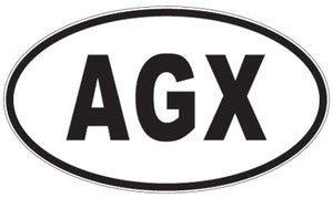 AGX - 3 Letter Initials Oval Sticker