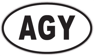 AGY - 3 Letter Initials Oval Sticker