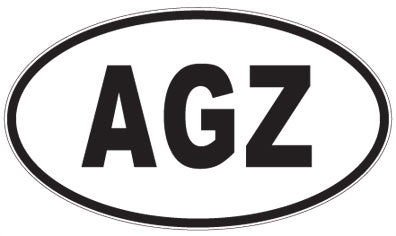 AGZ - 3 Letter Initials Oval Sticker