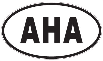 AHA - 3 Letter Initials Oval Sticker