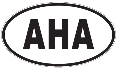 AHA - 3 Letter Initials Oval Sticker