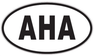 AHA - 3 Letter Initials Oval Sticker