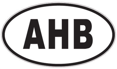 AHB - 3 Letter Initials Oval Magnet