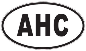 AHC - 3 Letter Initials Oval Sticker