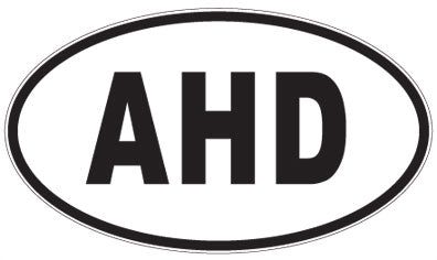 AHD - 3 Letter Initials Oval Sticker