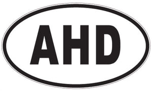 AHD - 3 Letter Initials Oval Sticker