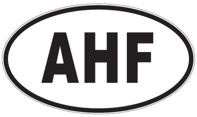 AHF - 3 Letter Initials Oval Sticker