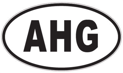 AHG - 3 Letter Initials Oval Sticker