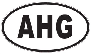 AHG - 3 Letter Initials Oval Sticker